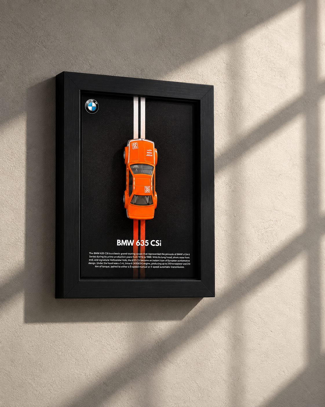 BMW 635 CSi (Orange) 3D car frame by Artistic Affairs, photo 2 of 4
