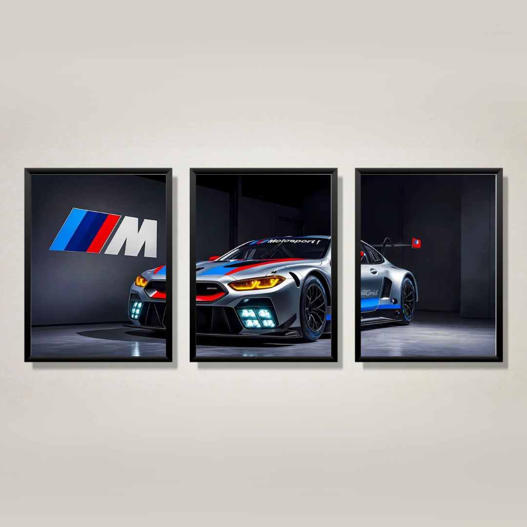 3 Piece A4 Car Poster Set Wall Art - Racing Car Prints India View 7 - Artistic Affairs