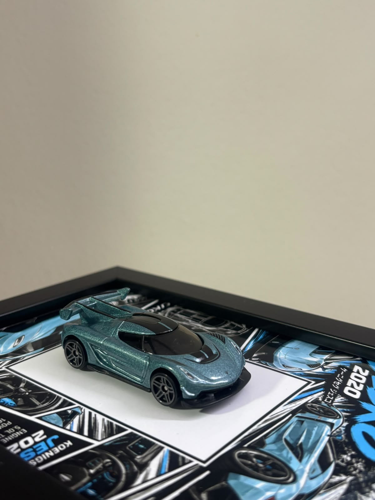 Koenigsegg Jesko 2020 car frame for wall or desk, view 4