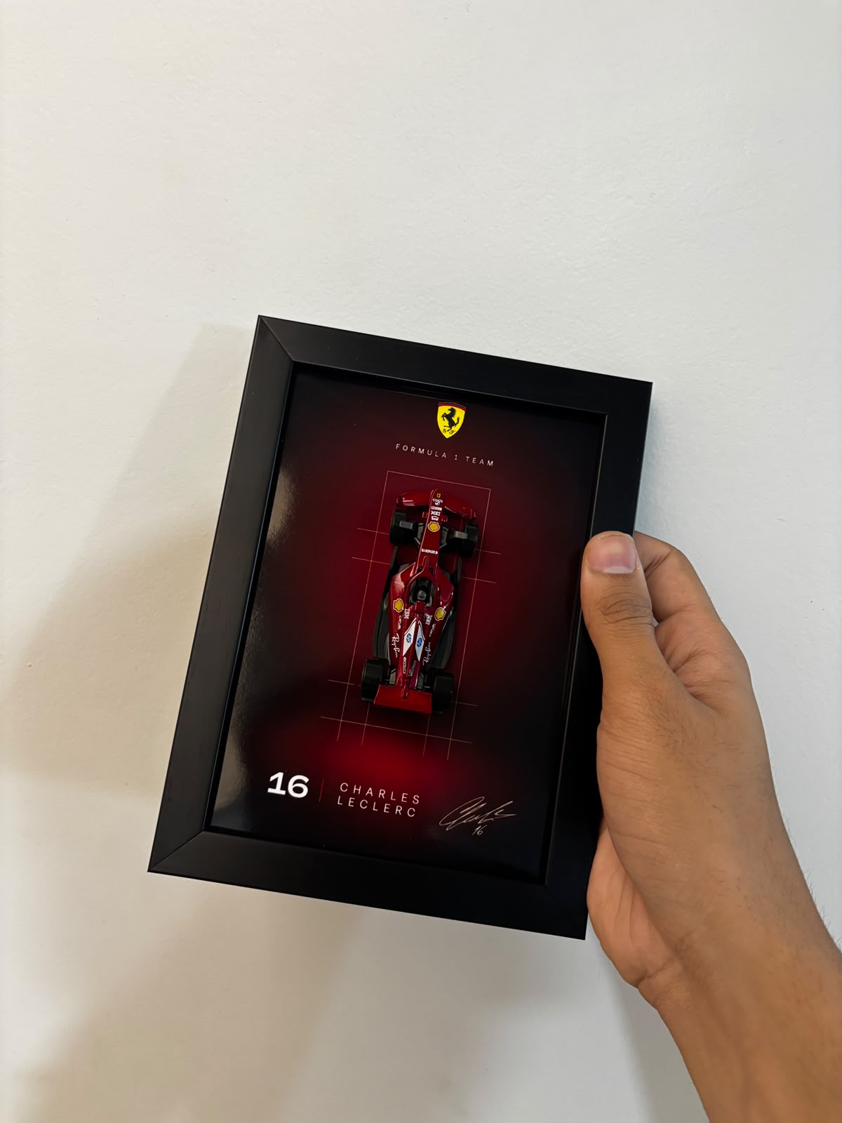 Charles Leclerc Ferrari F1 3D Car Frame Detachable Hot Wheels Diecast