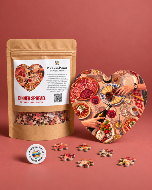 Dinner Spread Heart-Shaped Puzzle
