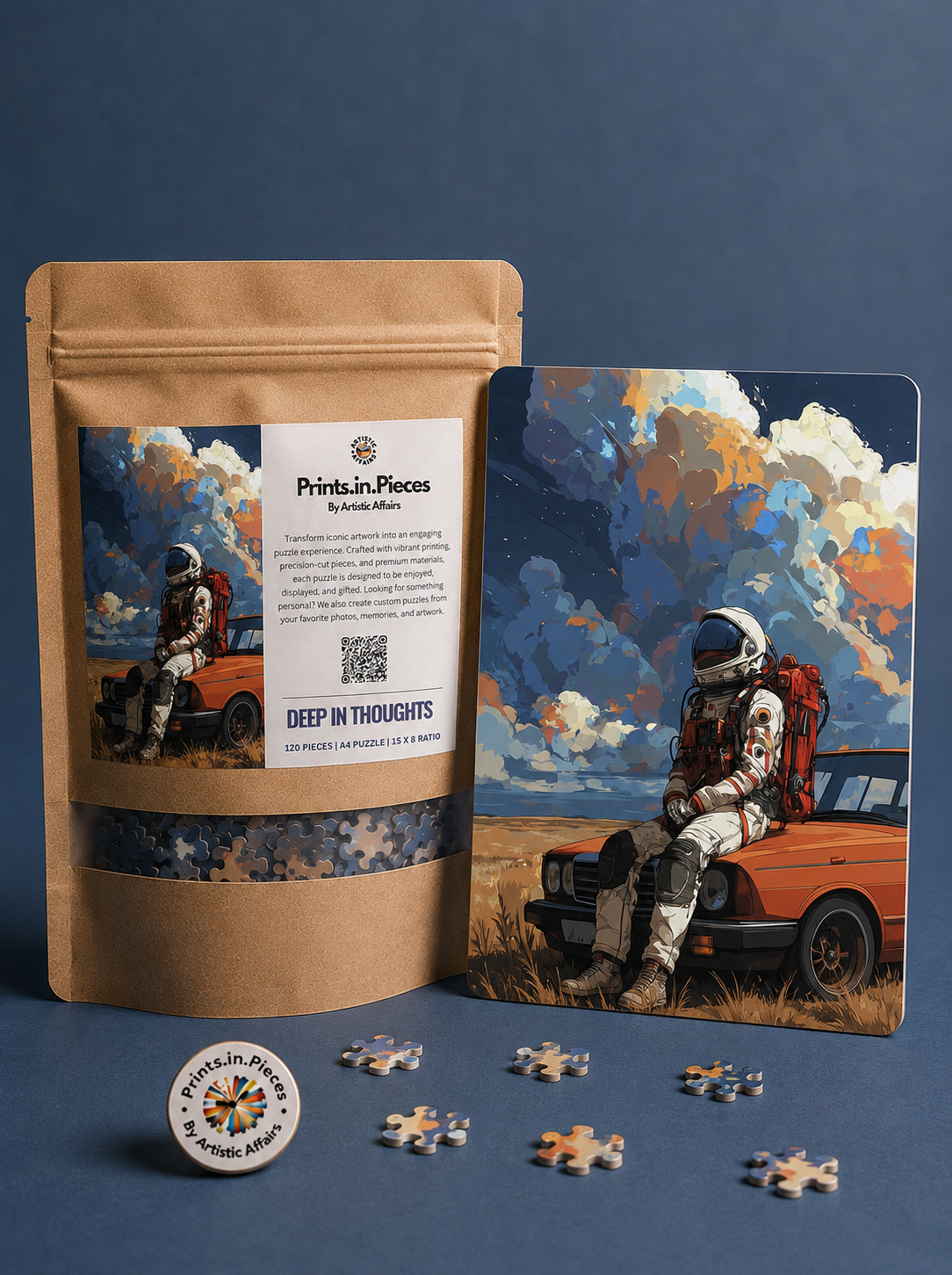 Deep in Thoughts Astronaut Illustration Puzzle