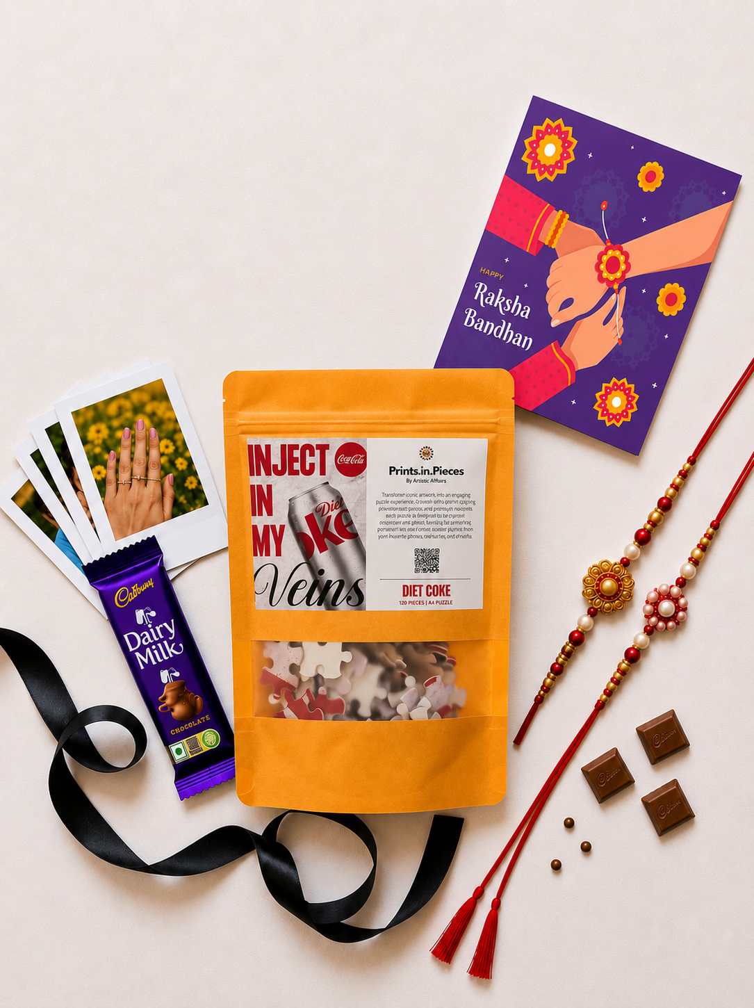 Iconic Artwork Puzzle Rakhi Hamper