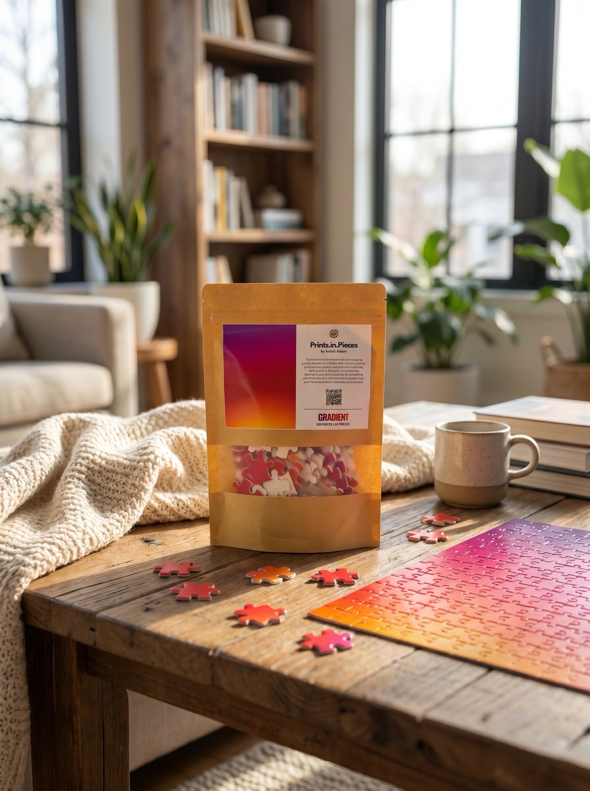 Gradient Puzzle — 120 Piece A4 Colorful Abstract Jigsaw