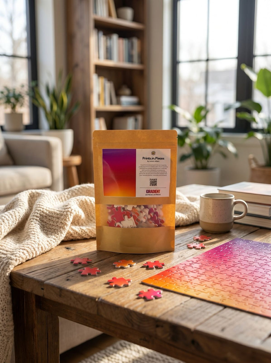 Gradient Puzzle — 120 Piece A4 Colorful Abstract Jigsaw