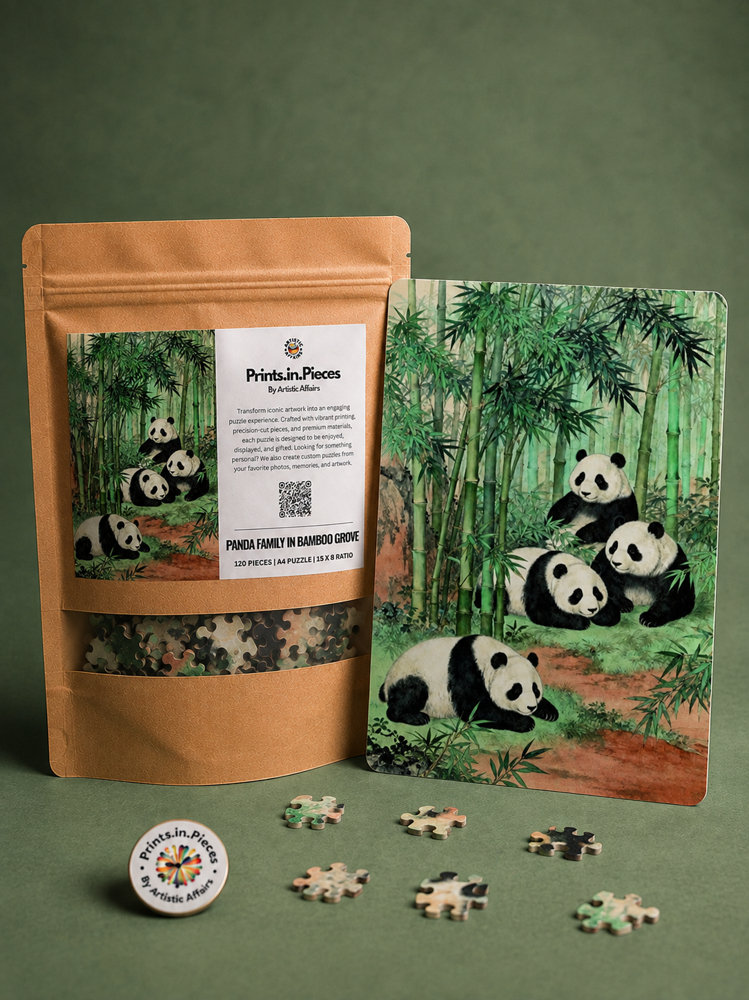 Panda Family in Bamboo Grove Puzzle