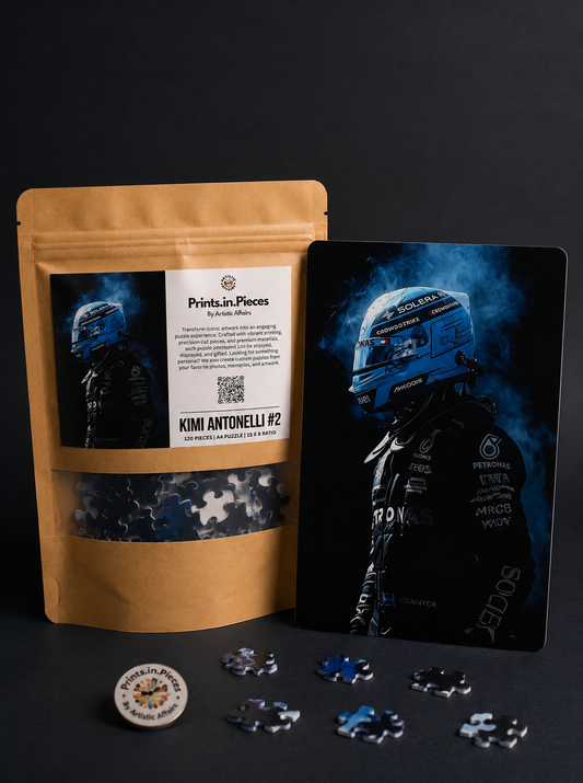 Kimi Antonelli Mercedes F1 Puzzle #2 — 120 Piece Smoke Portrait