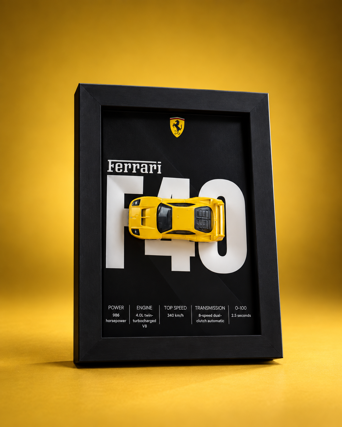 Ferrari F40 3d Hotwheels Car frame 1:64 scale (Q case)