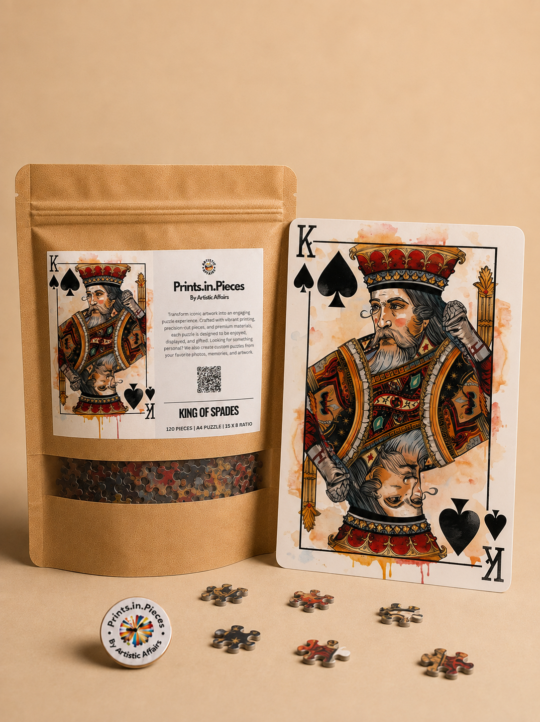 King of Spades Watercolor Puzzle