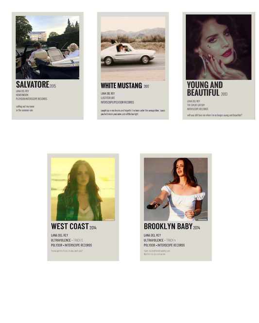 Lana Del Rey Albums Polaroid Collection