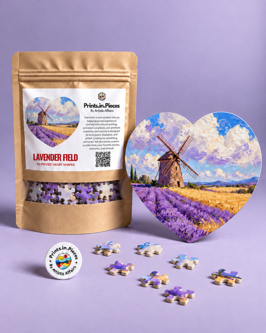 Lavender Field Heart-Shaped Puzzle