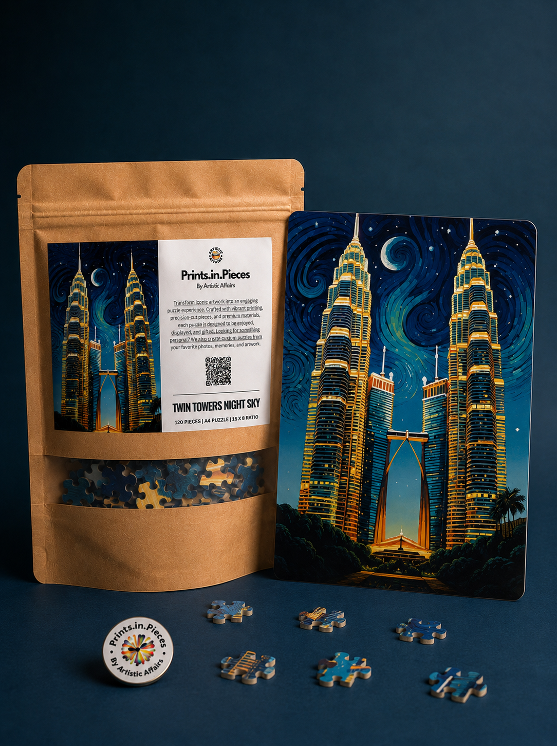 Twin Towers Night Sky Puzzle