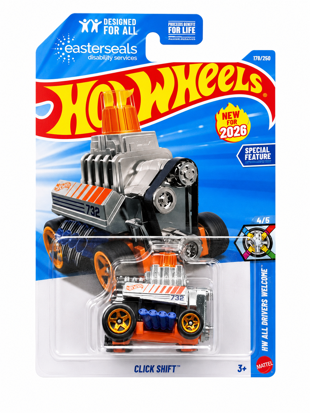Hot Wheels Click Shift 1:64 Die-Cast Car (2026 Special Feature)