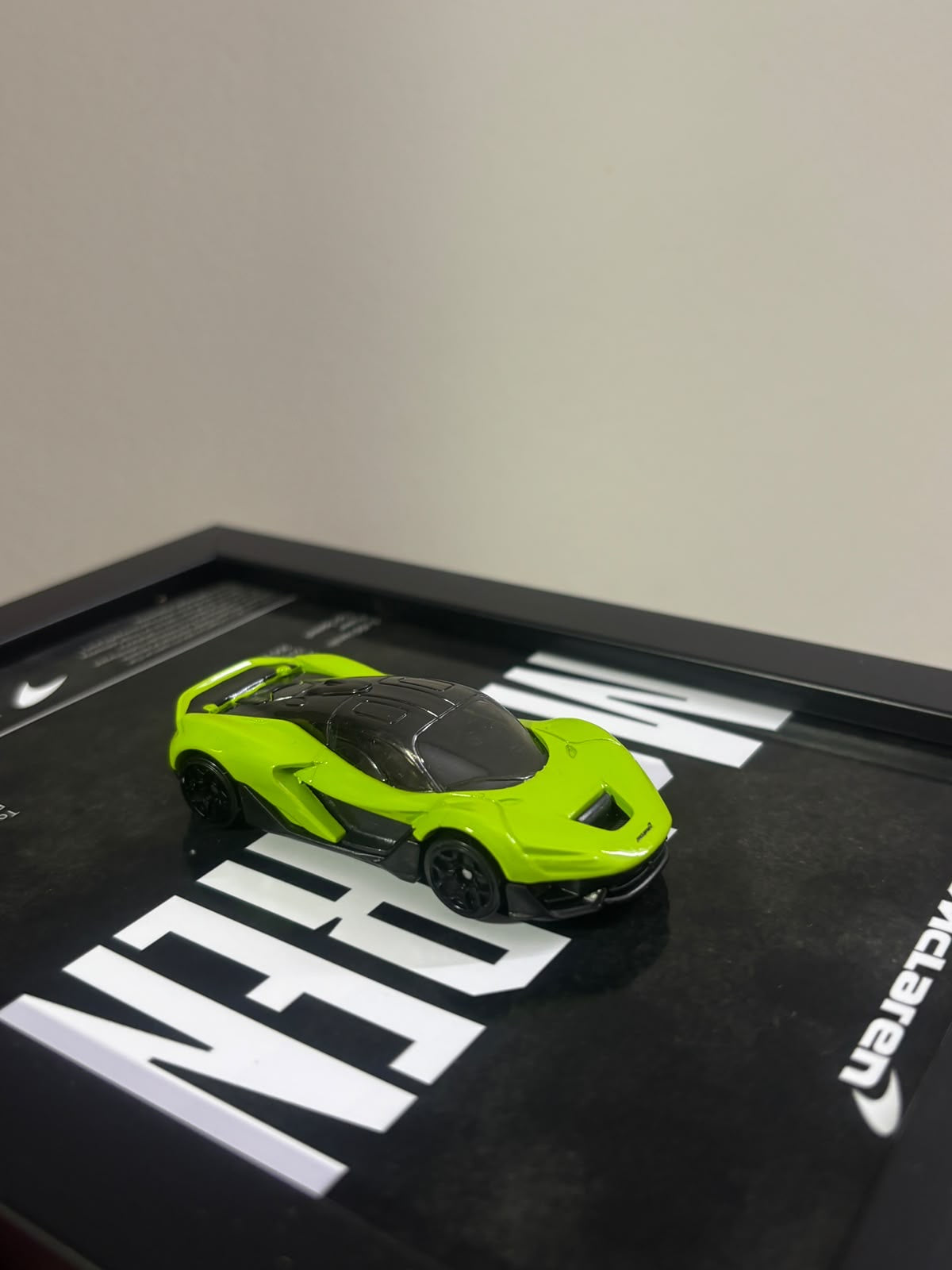 McLaren W1 car frame for wall or desk, view 4