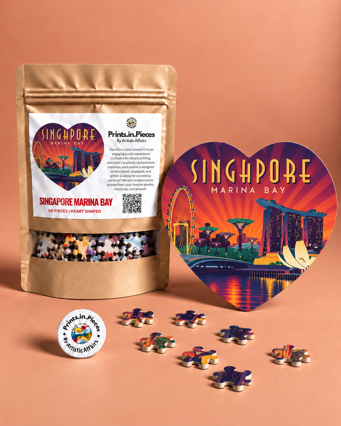 Singapore Marina Bay Heart-Shaped Puzzle