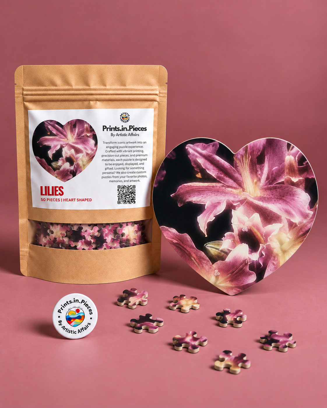 Lilies Heart-Shaped Puzzle