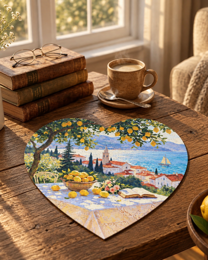 Italian Summer Lemon Coast Heart Shaped Puzzle