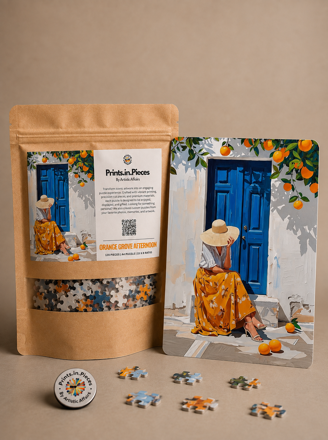Orange Grove Afternoon Puzzle – 120 Piece Illustrated Lifestyle Puzzle