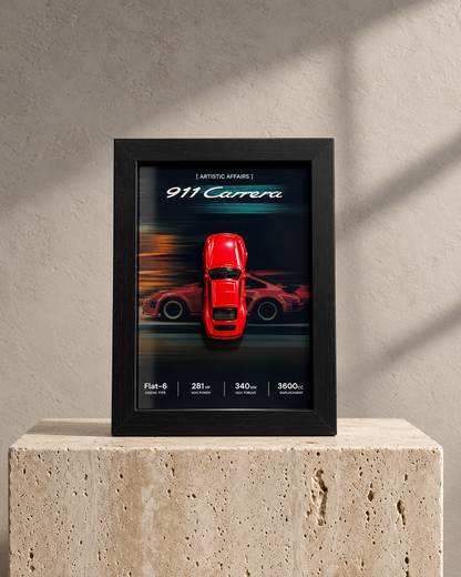 Limited Edition Porsche 911 Carrera 3D car frame by Artistic Affairs, photo 6 of 6