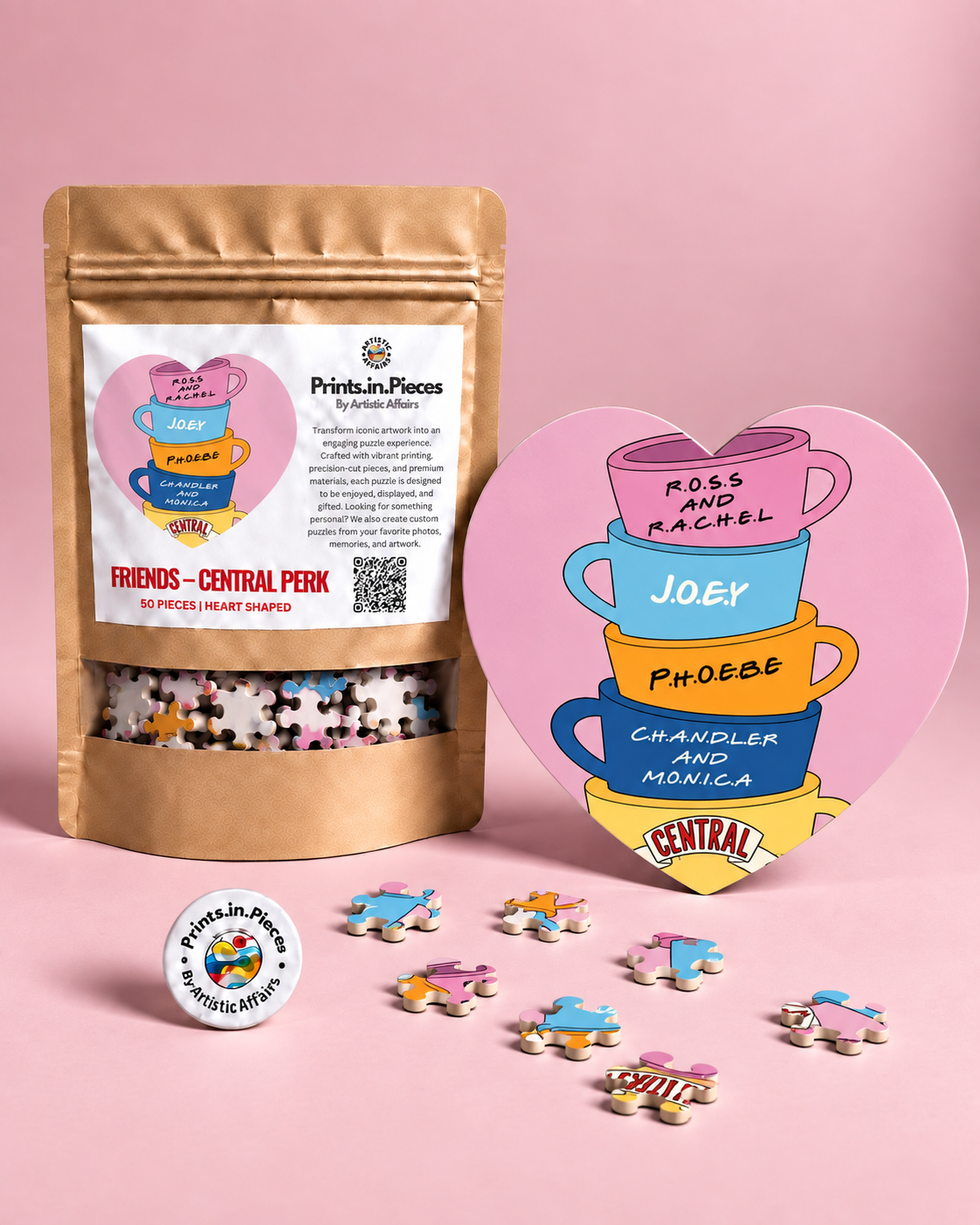 Friends Central Perk Heart-Shaped Puzzle