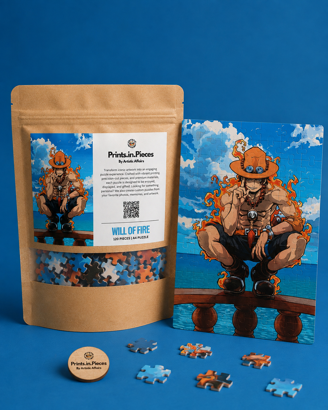 One Piece Puzzle | 120 Piece A4 Will of Fire Anime Jigsaw