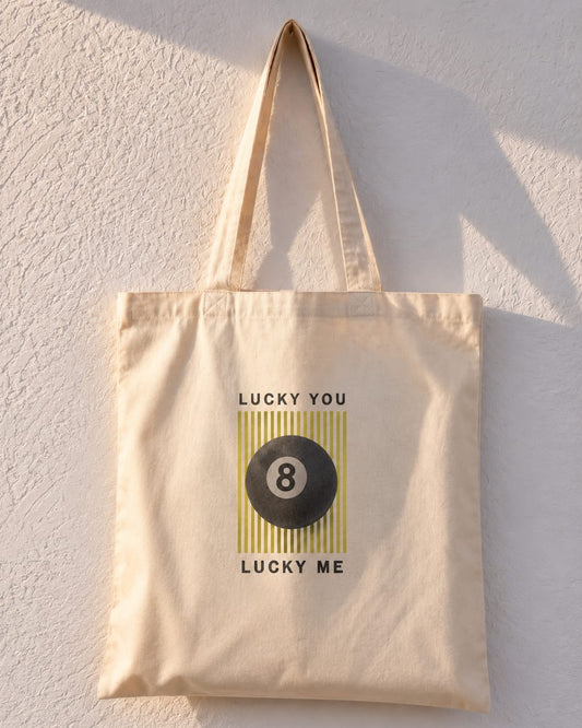 Lucky You Lucky Me 8 Ball Fortune Tote Bag