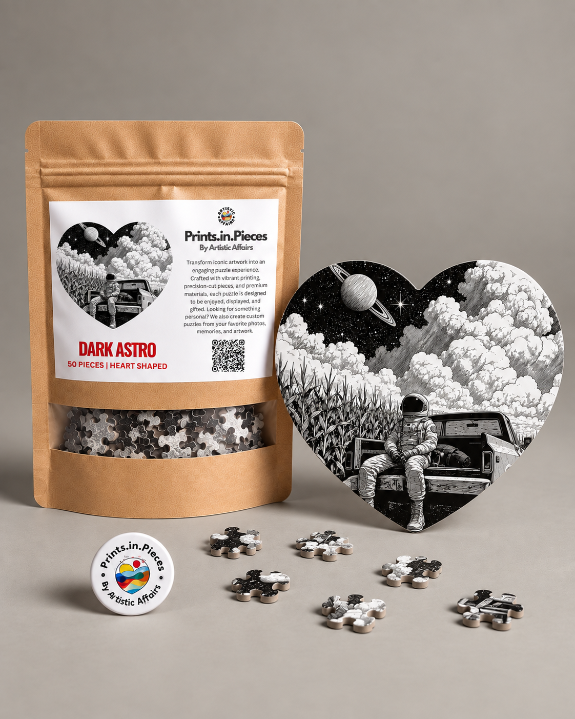 Dark Astro Heart-Shaped Puzzle