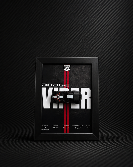 Dodge Viper 3D Car Frame Detachable Hot Wheels Diecast Wall Art