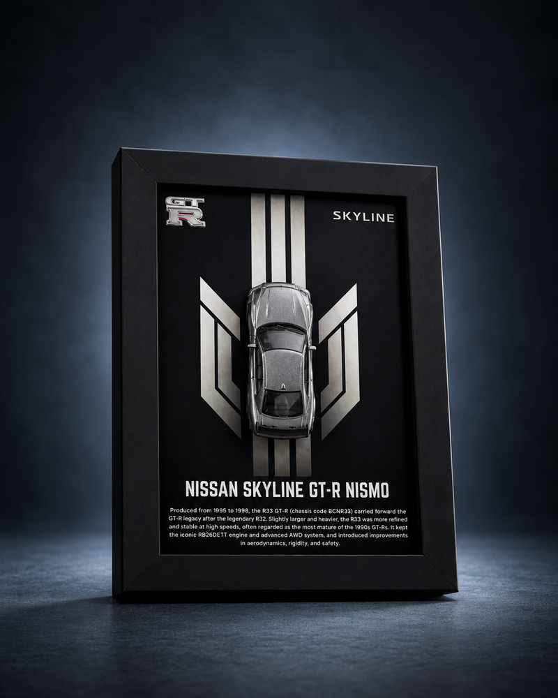 Nissan Skyline GT-R Nismo R33 3D Hot Wheels car frame, main view