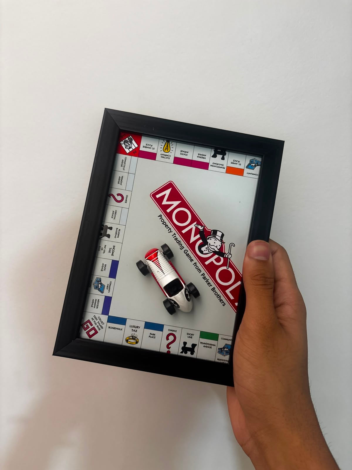 Monopoly Race Car 3D Car Frame Detachable Hot Wheels Diecast