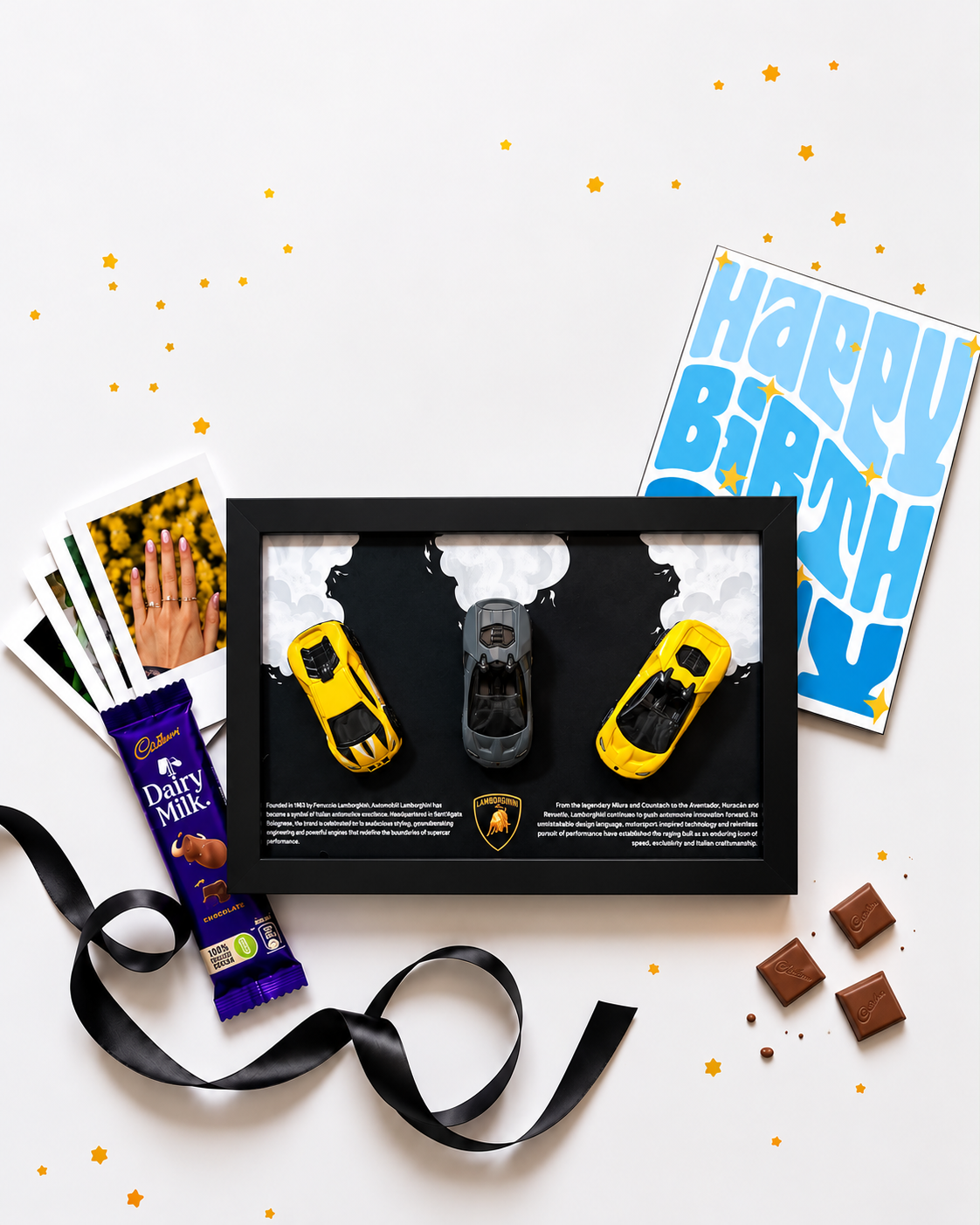 Lamborghini Triple Drive Birthday Frame Hamper