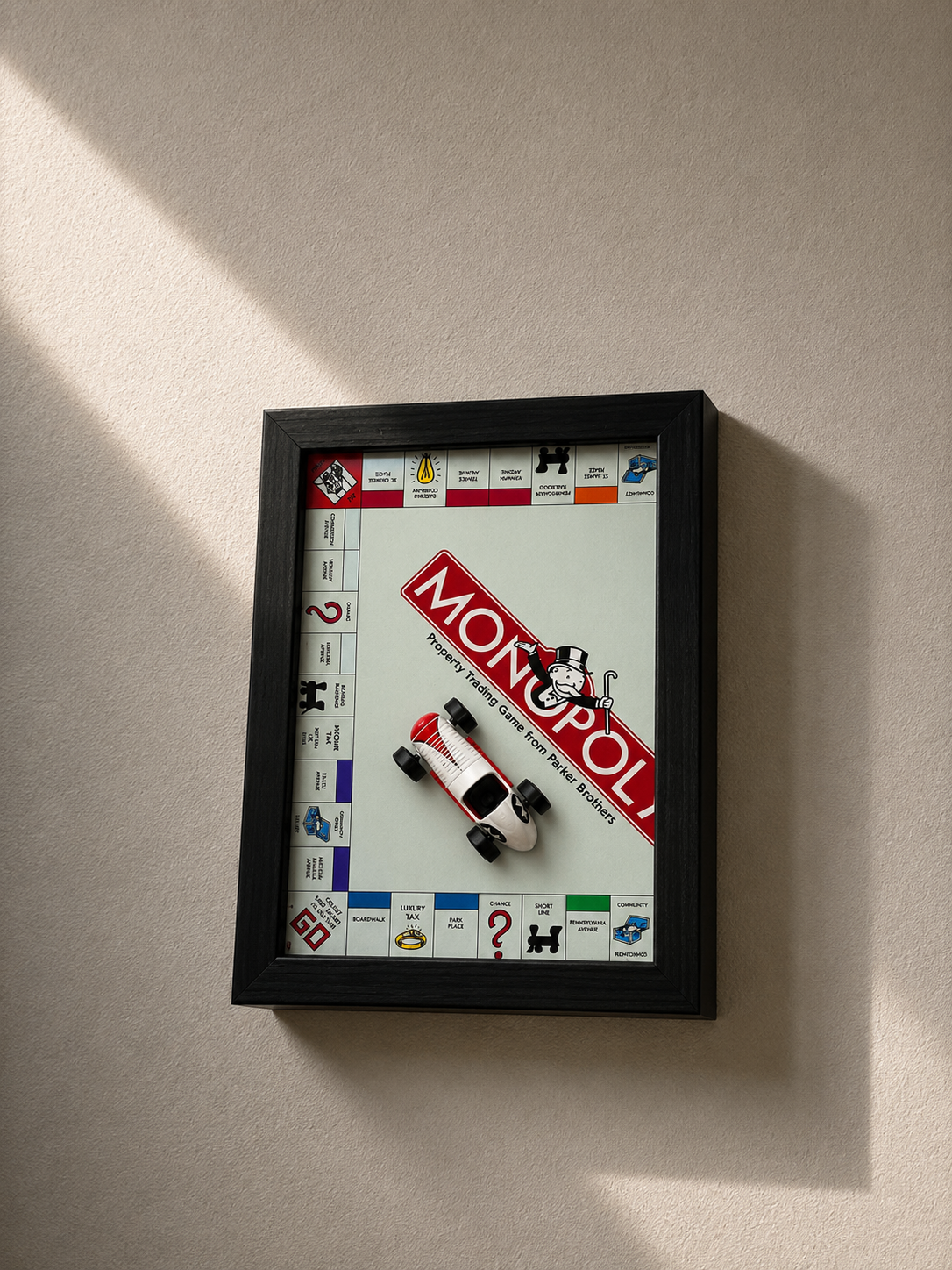 Monopoly Race Car 3D Car Frame Detachable Hot Wheels Diecast