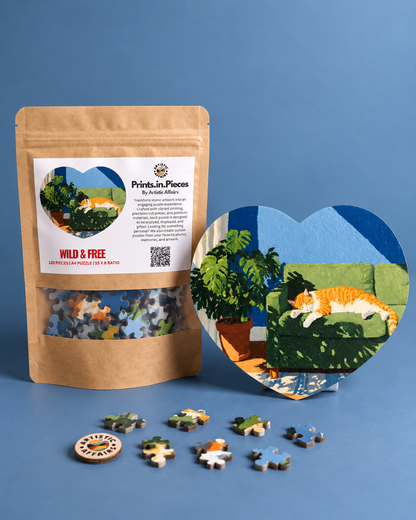 Wild & Free Cat Heart Shaped Puzzle