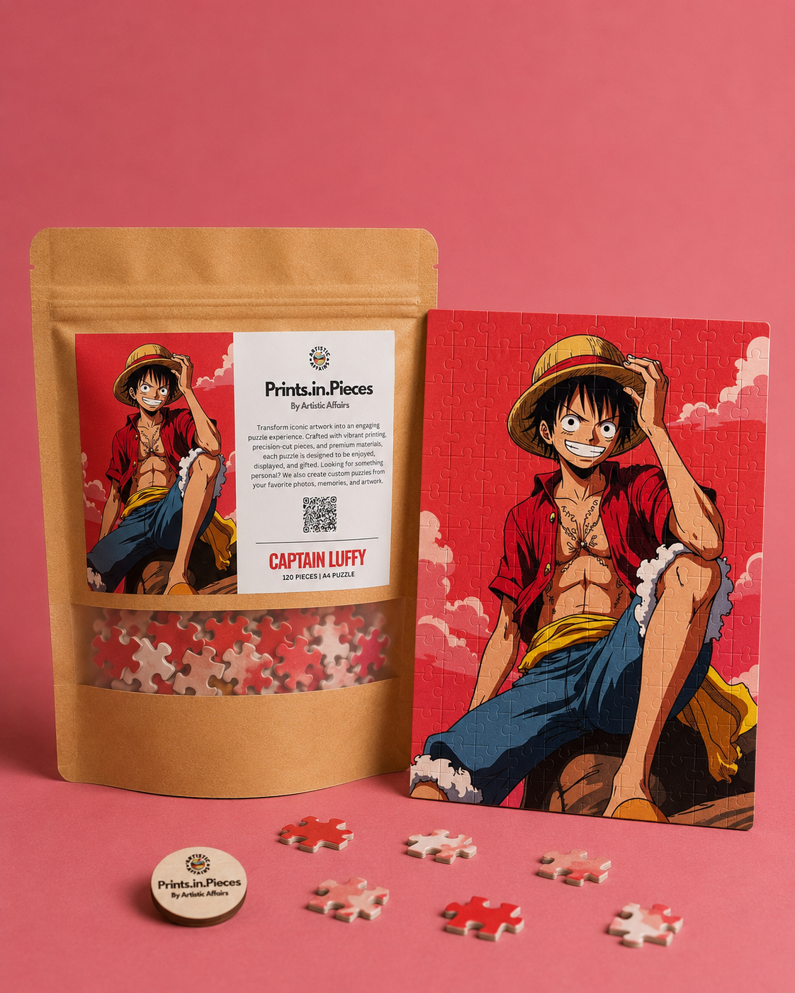 One Piece Puzzle | 120 Piece A4 Luffy Straw Hat Jigsaw