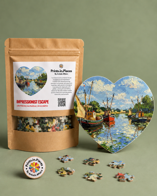 Impressionist Escape Harbor Heart Shaped Puzzle