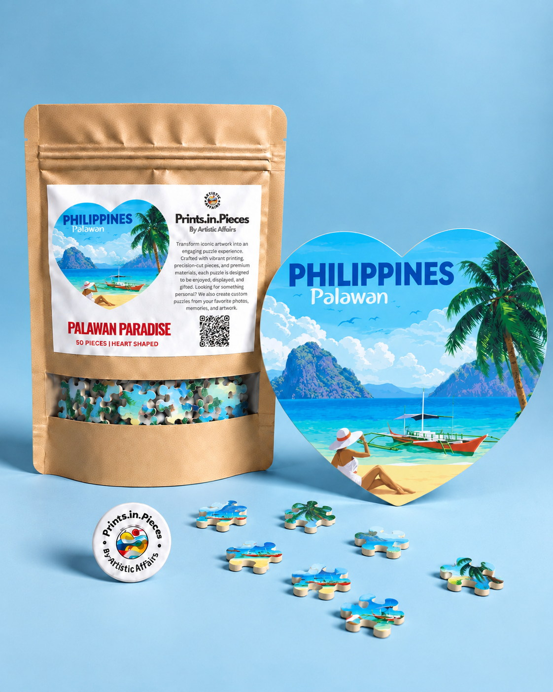 Philippines Palawan Paradise Heart-Shaped Puzzle
