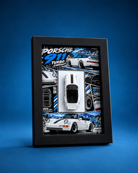 Porsche 911 Turbo Cabriolet White 3D Car Frame(Manga Edition)