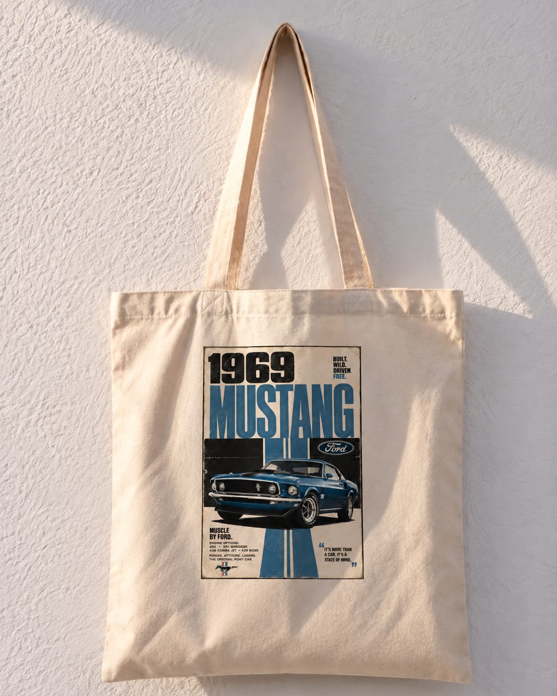 1969 Ford Mustang Mach I Vintage Racing Tote Bag