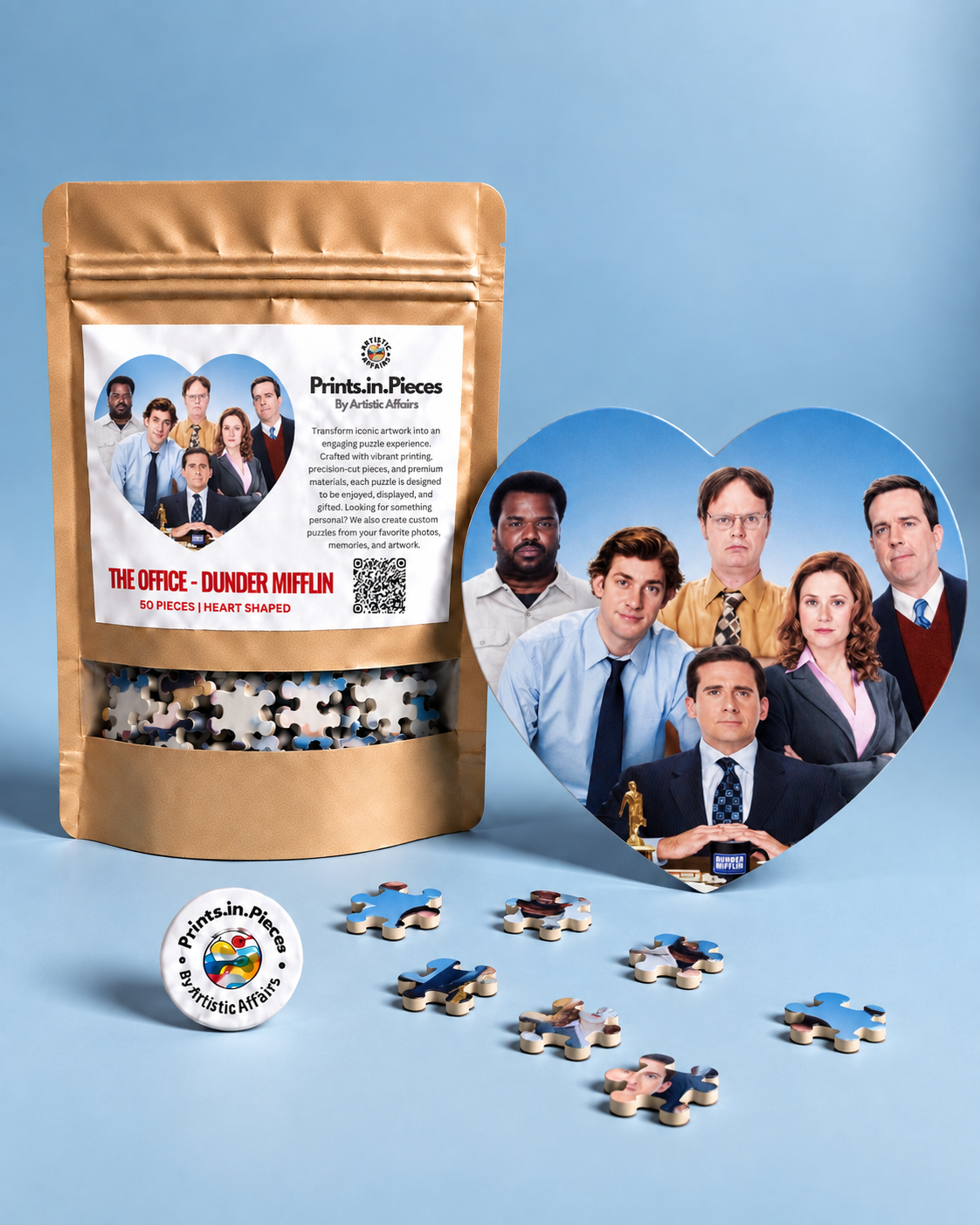 The Office Dunder Mifflin Heart-Shaped Puzzle