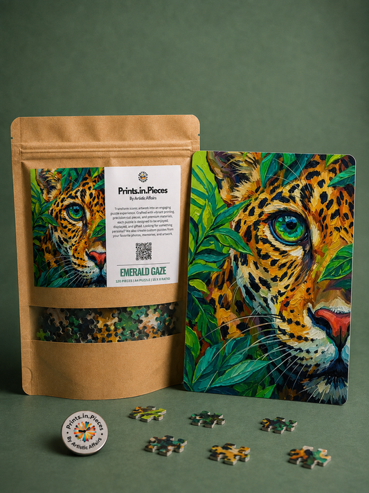Emerald Gaze Puzzle – 120 Piece Leopard Portrait Puzzle