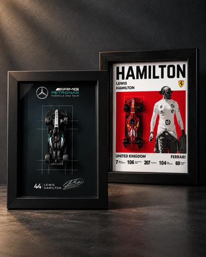 Lewis Hamilton Mercedes Ferrari F1 2-Frame Combo Set | 3D Detachable Car Frame #44