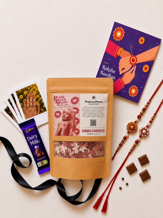 Sabrina Carpenter “Please Please Please” Puzzle Rakhi Hamper