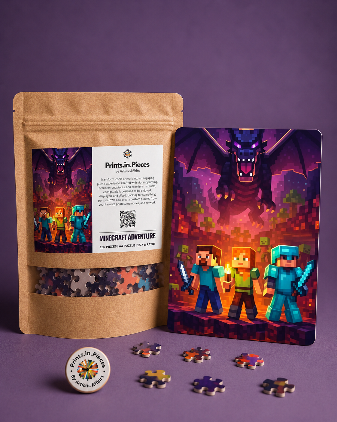 Minecraft Nether Adventure Puzzle (A4, 120 Pieces)