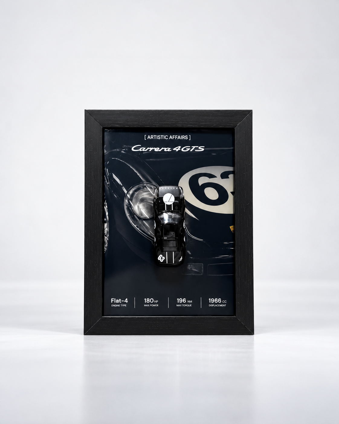 Limited Edition Porsche Carrera GTS #63 3D car frame by Artistic Affairs, photo 2 of 7