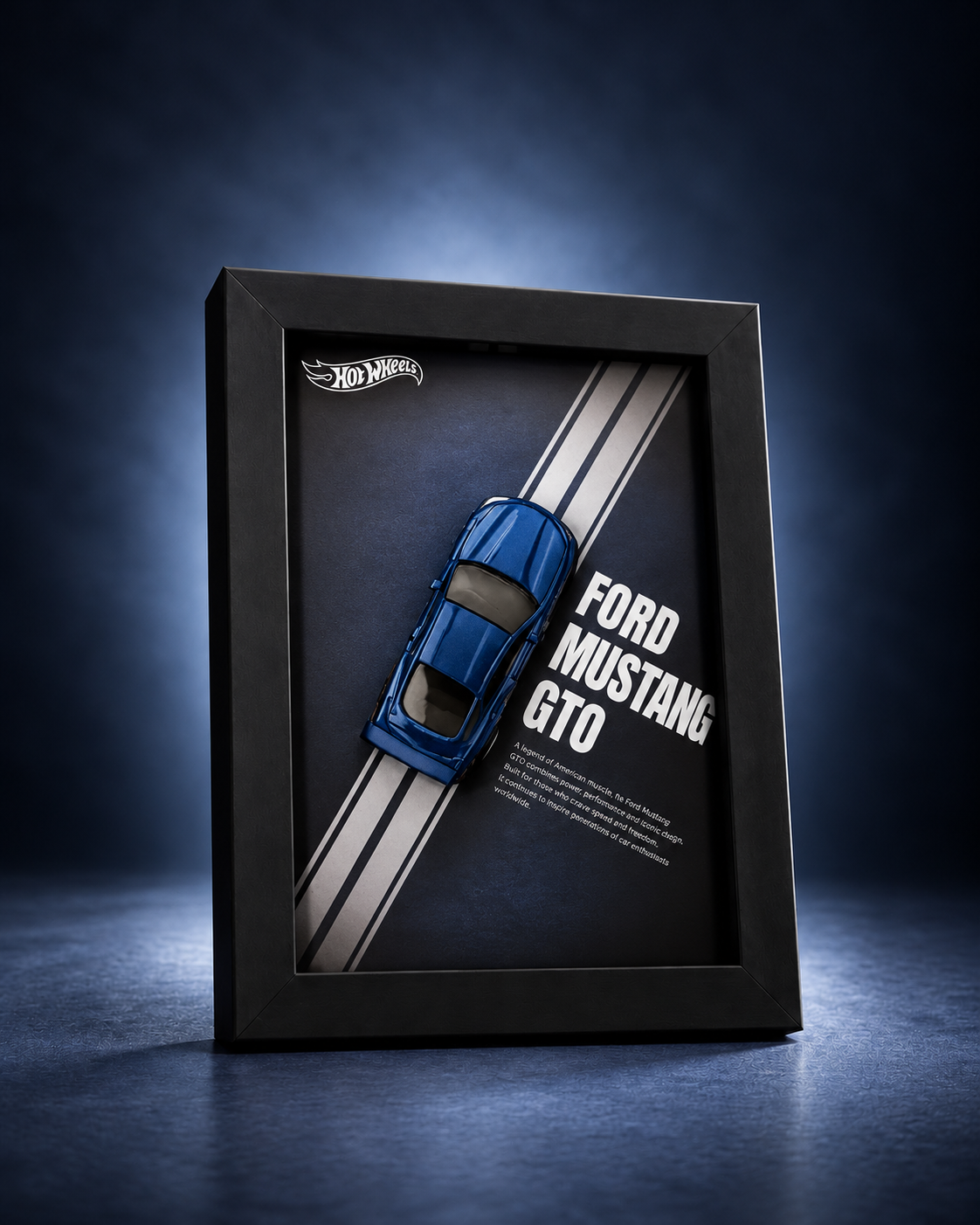 Ford Mustang GTD 3D car frame with Hot Wheels diecast car by Artistic Affairs