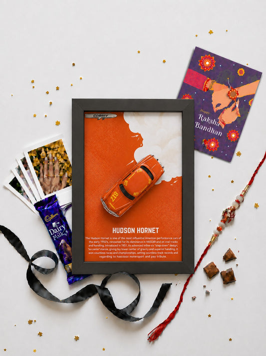 Hudson Hornet vintage race car art frame gift hamper