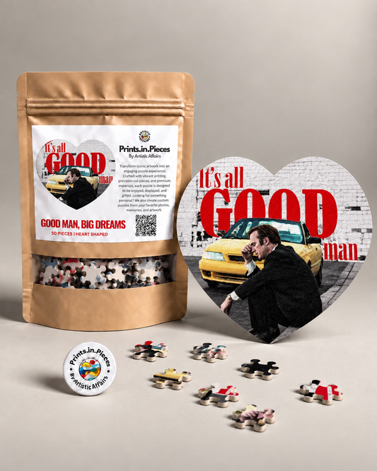 Good Man Big Dreams Heart-Shaped Puzzle