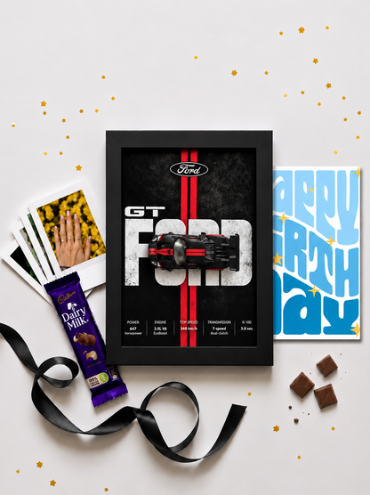 Ford GT Red Stripe Birthday Frame Hamper