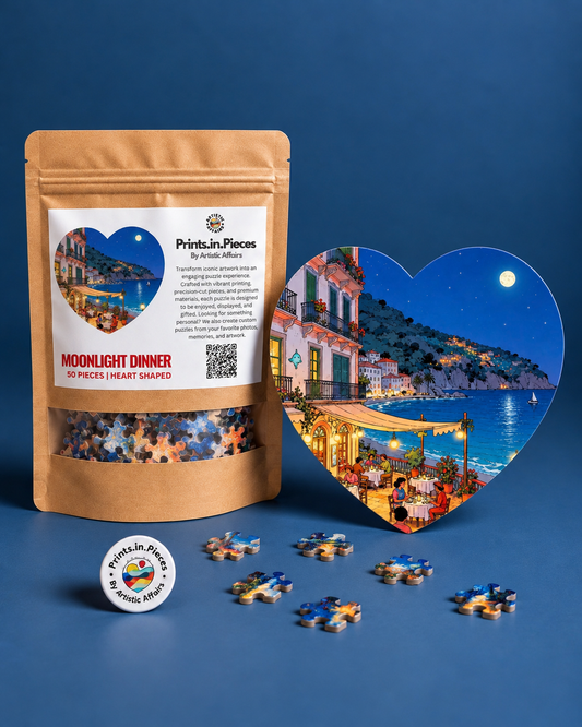 Moonlight Dinner Heart-Shaped Puzzle