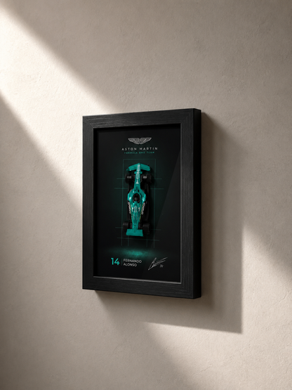 Aston Martin AMR24 Formula 1 3D Shadow Box Frame – Fernando Alonso #14